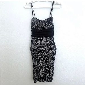 City Triangles Black Floral Empire Waist 90s Y2k Mini Dress size Petite M